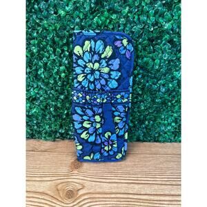 VERA BRADLEY Indigo Pop Curling & Flat Iron Cover Blue Floral Travel Luggage